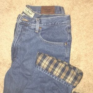 LL bean flannel lined jeans